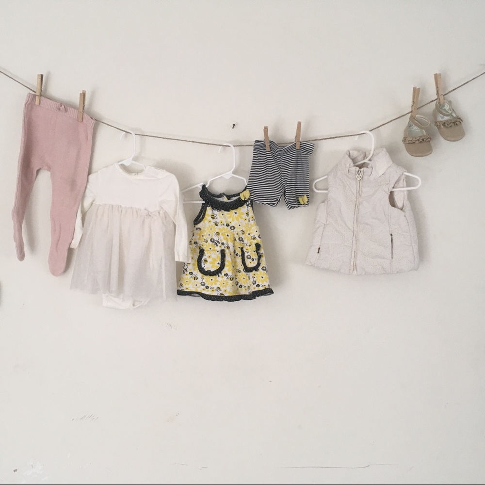 Lot of 9M baby girl clothes + free shoes